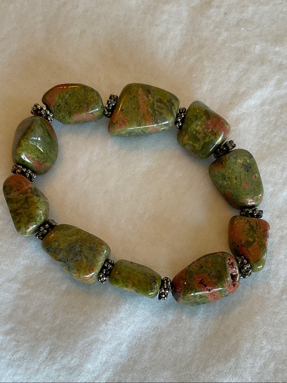 Green Natural Stone Stretch Bracelet
